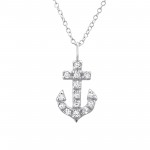 Anchor - 925 Sterling Silver Necklaces with Stones SD23535 Anchor - 925 Sterling Silver Necklaces with Stones SD23535