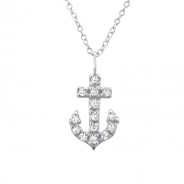 Anchor - 925 Sterling Silver Necklaces with Stones SD23535