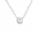 Round - 925 Sterling Silver Necklaces with Stones SD23571 Round - 925 Sterling Silver Necklaces with Stones SD23571