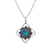 Flower - 925 Sterling Silver Necklaces with Stones SD23628