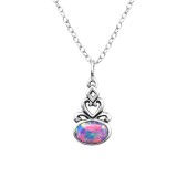 Oval - 925 Sterling Silver Necklaces with Stones SD23644