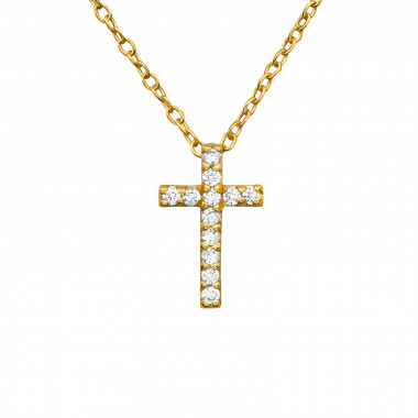 Cross - 925 Sterling Silver Necklaces with Stones SD24285