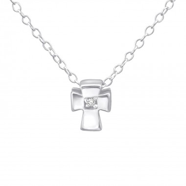 Cross - 925 Sterling Silver Necklaces with Stones SD24293