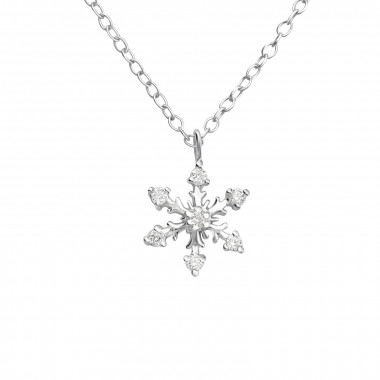 Snowflake - 925 Sterling Silver Necklaces with Stones SD24660