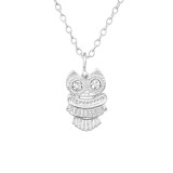 Owl - 925 Sterling Silver Necklaces with Stones SD25038