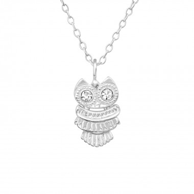 Owl - 925 Sterling Silver Necklaces with Stones SD25038