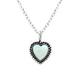 Heart - 925 Sterling Silver Necklaces with Stones SD27078