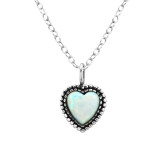 Heart - 925 Sterling Silver Necklaces with Stones SD27078