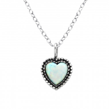 Heart - 925 Sterling Silver Necklaces with Stones SD27078