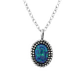 Oval - 925 Sterling Silver Necklaces with Stones SD27080