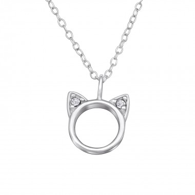 Cat - 925 Sterling Silver Necklaces with Stones SD29891
