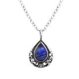 Teardrop - 925 Sterling Silver Necklaces with Stones SD30861