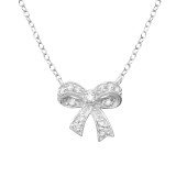 Bow - 925 Sterling Silver Necklaces with Stones SD31115