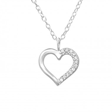 Heart - 925 Sterling Silver Necklaces with Stones SD31395