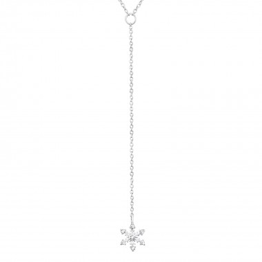 Snowflake Y - 925 Sterling Silver Necklaces with Stones SD31774