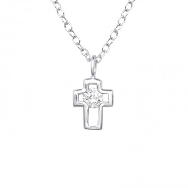Cross - 925 Sterling Silver Necklaces with Stones SD33280