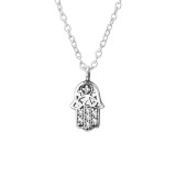 Hamsa - 925 Sterling Silver Necklaces with Stones SD33815