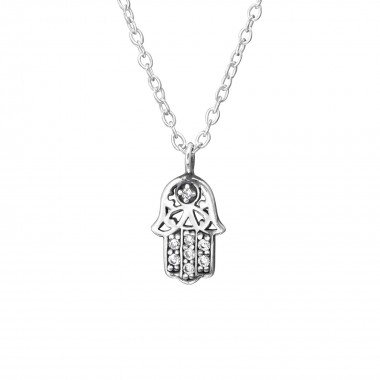 Hamsa - 925 Sterling Silver Necklaces with Stones SD33815