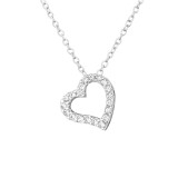 Heart - 925 Sterling Silver Necklaces with Stones SD33891