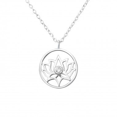 Lotus - 925 Sterling Silver Necklaces with Stones SD36221