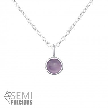 Round - 925 Sterling Silver Necklaces with Stones SD36361