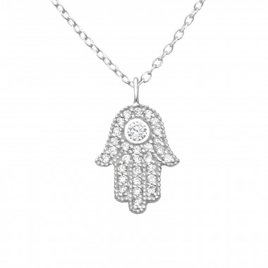 Hamsa - 925 Sterling Silver Necklaces with Stones SD36441