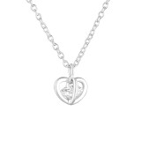 Heart - 925 Sterling Silver Necklaces with Stones SD36828