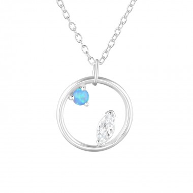 Circle - 925 Sterling Silver Necklaces with Stones SD36830