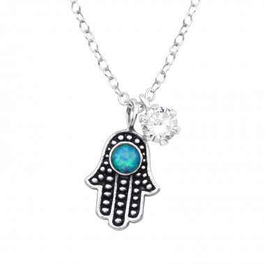 Hamsa - 925 Sterling Silver Necklaces with Stones SD36836