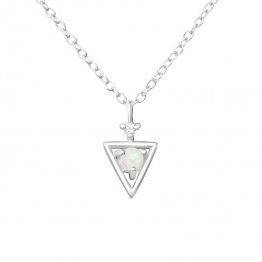 Triangle - 925 Sterling Silver Necklaces with Stones SD37635