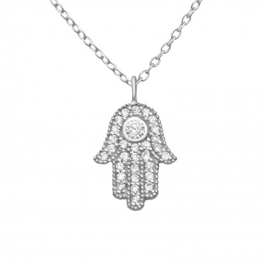 Hamsa - 925 Sterling Silver Necklaces with Stones SD37998