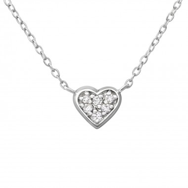 Heart - 925 Sterling Silver Necklaces with Stones SD38052
