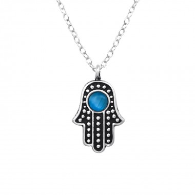 Hamsa - 925 Sterling Silver Necklaces with Stones SD38183