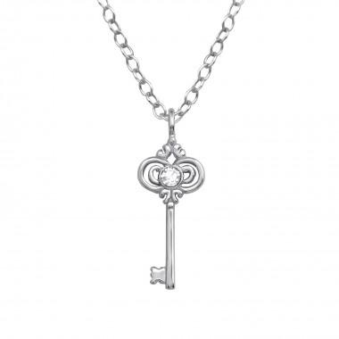 Key - 925 Sterling Silver Necklaces with Stones SD38190