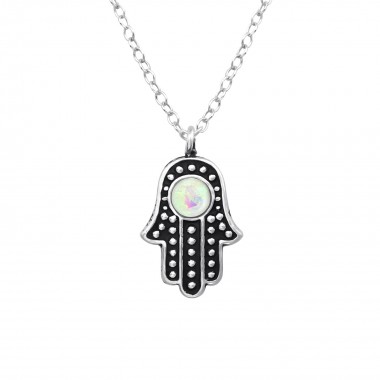 Hamsa - 925 Sterling Silver Necklaces with Stones SD38249