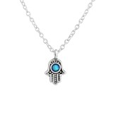 Hamsa - 925 Sterling Silver Necklaces with Stones SD38250