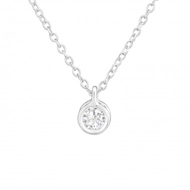 Round - 925 Sterling Silver Necklaces with Stones SD38251
