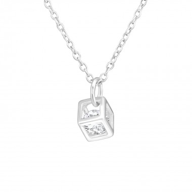 Cube - 925 Sterling Silver Necklaces with Stones SD38255