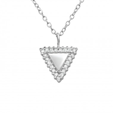 Triangle - 925 Sterling Silver Necklaces with Stones SD38277