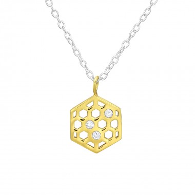 Honeycomb - 925 Sterling Silver Necklaces with Stones SD38438