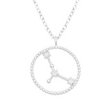 Cancer Zodiac Sign - 925 Sterling Silver Necklaces with Stones SD38841