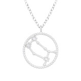 Gemini Zodiac Sign - 925 Sterling Silver Necklaces with Stones SD38847