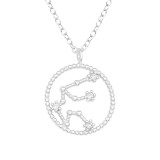 Aquarius Zodiac  Sign - 925 Sterling Silver Necklaces with Stones SD38854