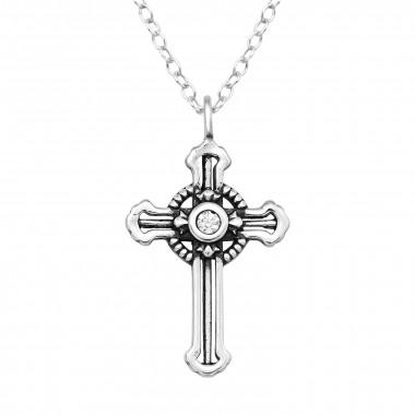 Cross - 925 Sterling Silver Necklaces with Stones SD38856