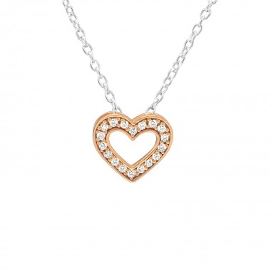 Heart - 925 Sterling Silver Necklaces with Stones SD39176