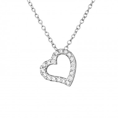Heart - 925 Sterling Silver Necklaces with Stones SD39231