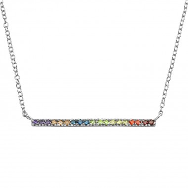 Bar - 925 Sterling Silver Necklaces with Stones SD39240