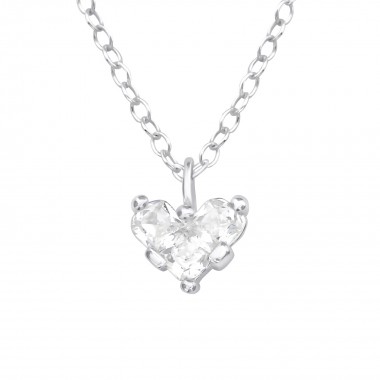 Heart - 925 Sterling Silver Necklaces with Stones SD39786