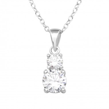 Round - 925 Sterling Silver Necklaces with Stones SD39803