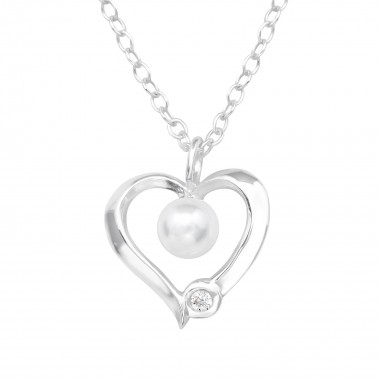 Heart - 925 Sterling Silver Necklaces with Stones SD39888